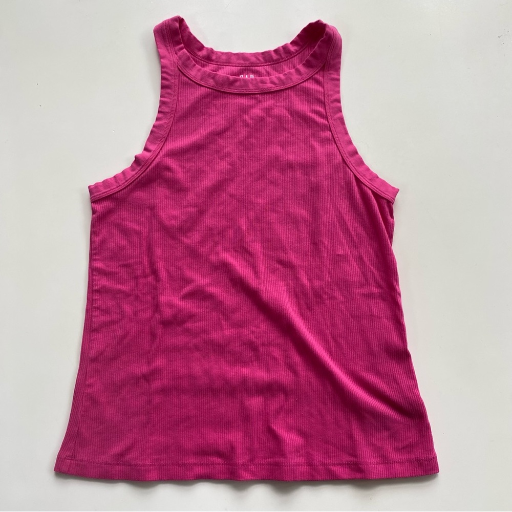 Gap Hot Pink Ribbed High Neck Tank